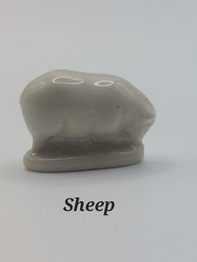 Vintage Red Rose Tea Miniature Wade Whimsies Porcelain Figurines, Sheep